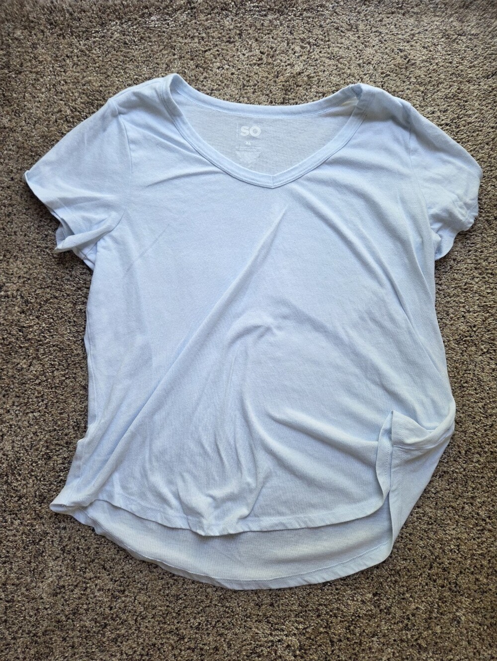 SO Juniors' Lightweight Light Blue V-Neck Tee